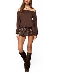 Edikted - Studded Off Shoulder Backless Romper - Lyst