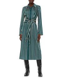 Whistles - Striped Midi Shirt Dress - Lyst