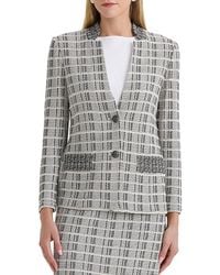 Ming Wang - Contrast Stitch Tweed Knit Jacket - Lyst