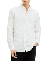 AllSaints - Lovell Cotton Slim Fit Button Down Shirt - Lyst