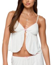 Edikted - Linny Split Front Pointelle Top - Lyst