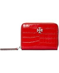 Tory Burch - Small Kira Croc Texture Leather Zip Wallet - Lyst