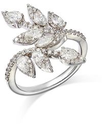 Bloomingdale's Fine Collection - Diamond Leaf Bypass Ring - Lyst