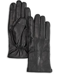 Echo - Stitch Detail Leather Tech Gloves - Lyst