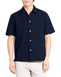 Theory - Mini Texture Short Sleeve Button-Up Shirt - Lyst