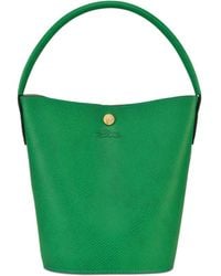 Longchamp Le Pliage Cuir De Russie Leather Bucket Bag - Green