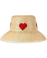 SUNSHINE TIENDA - Heart Palm Straw Bucket Hat - Lyst