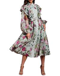 Coast - Long Sleeve Printed Organza Shirt Dress - Lyst