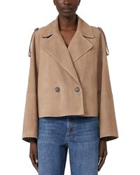 Weekend by Maxmara - Maga Suede Leather Short Trench Coat - Lyst