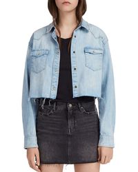 all saints cropped denim jacket