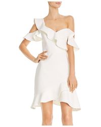 bcbg malik asymmetrical ruffle dress