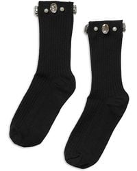 Stems - Crystal Ribbed Crew Socks - Lyst