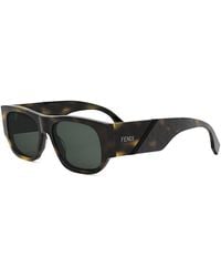 Fendi - Diagonal Rectangular Sunglasses, 54Mm - Lyst