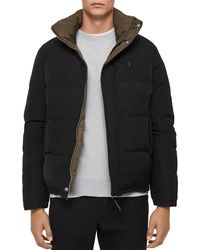 all saints black down padded jacket