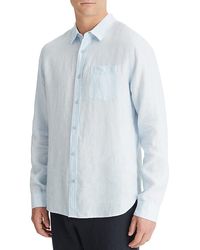 Vince - Solid Linen Button Down Shirt - Lyst