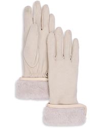 Echo - Faux Fur Cuff Stretch Tech Gloves - Lyst
