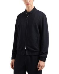 Emporio Armani - Regular Fit Jacquard Bomber Jacket - Lyst
