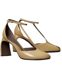 Tory Burch - Peep-Toe T-Strap Heeled Sandal - Lyst