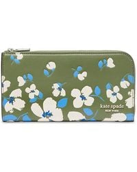Kate Spade - Devin Painterly Bouquet Zip Around Continental Wallet - Lyst