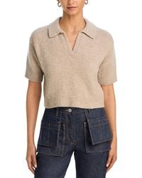Helmut Lang - Cropped Short Sleeve Wool Polo - Lyst