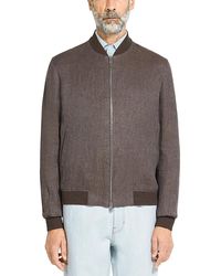 ZEGNA - Oasi Lino Regular Fit Linen Bomber Jacket - Lyst