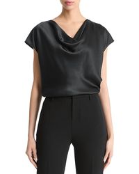 Vince - Cowl Neck Silk Blouse - Lyst
