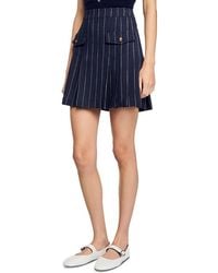Sandro - Short Striped Pleated Skirt - Lyst