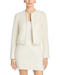Aqua - Tweed Sequin Jacket - Lyst