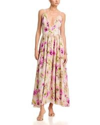 Aqua - Floral Lace Trim Maxi Dress - Lyst