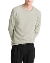 Vince - Striped Double Knit Long Sleeved Crewneck Tee - Lyst