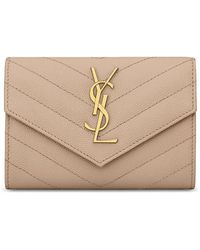 Saint Laurent - Small Monogram Matelassé Envelope Wallet - Lyst