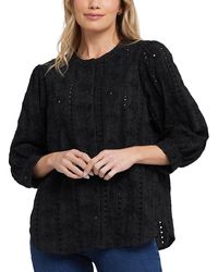 NYDJ - Bonnie Eyelet Blouse - Lyst