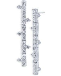 Kenneth Jay Lane - Cubic Zirconia Bar Linear Drop Earrings - Lyst
