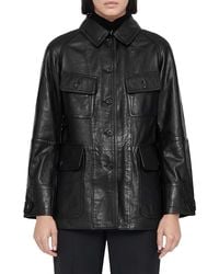 AllSaints - Roiya Leather Field Jacket - Lyst