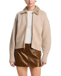 Jonathan Simkhai - Zorina Wool & Cashmere Cardigan With Shearling Collar - Lyst