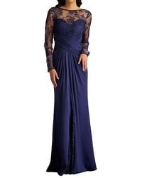 Tadashi Shoji - Ravina Embroidered Illusion Gown - Lyst