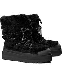Tory Burch - Mellow Shearling Embellished Ankle Boots - Lyst