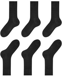 FALKE - Tiago Cotton Blend Solid Crew Socks, Pack Of 3 - Lyst