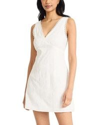 The Good Journey - V Neck Crochet Trim Mini Dress - Lyst