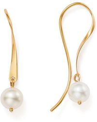 Bloomingdale's - Cultured Freshwater Pearl Threader Earrings In 14k Yellow Gold - Lyst