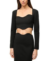 STAUD - Zipper Rayon Cropped - Lyst