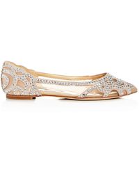 badgley mischka quinn embellished pointed toe flat