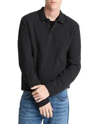 Vince - Long Sleeve Basket Weave Polo Shirt - Lyst