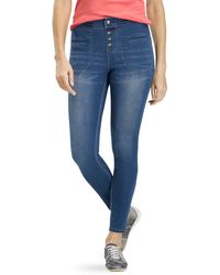 $40 HUE U13316 Original Stretch Blue Denim Jeans Leggings Medium Wash 