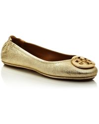 tory burch minnie travel ballet flat spark gold