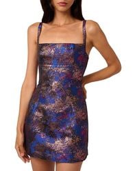 Adrianna Papell - Metallic Jacquard Mini Dress - Lyst
