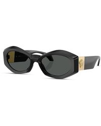 Versace - Medusa Plaque Oval Sunglasses, 54Mm - Lyst