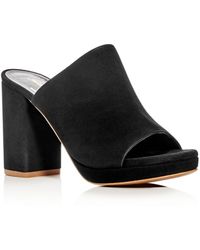Robert Clergerie Abrice Suede Block Heel Mules - Black