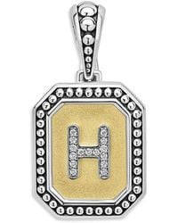 Lagos - Signature Caviar Sterling & 18K Octagon Diamond A Initial Charm, 0.05 Tcw - Lyst