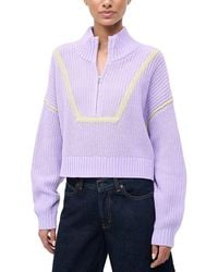 STAUD - Cropped Hampton Sweater - Lyst